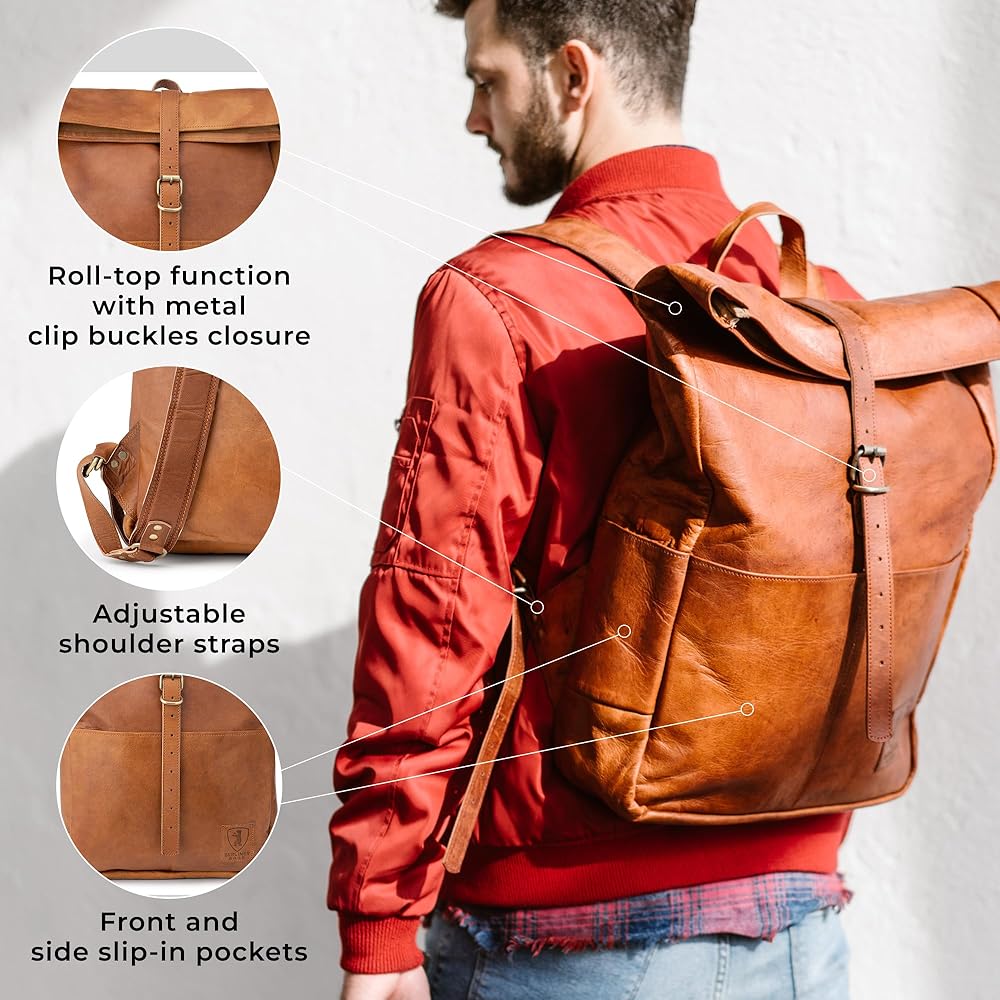 Amazon.co.jp: BERLINER BAGS ヴィンテージレザーバックパック